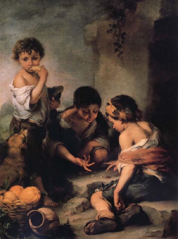 Bartolome Esteban Murillo Young Boys Playing Dice oil painting picture